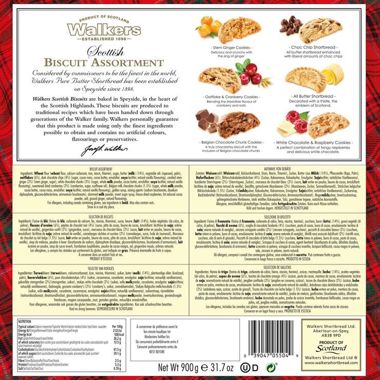 Walkers Scottish Biscuit Assortment, 900g - Premium Selection of Traditional Scottish Delights