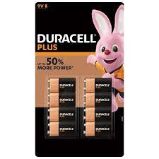 Duracell Plus 9V Batteries 8pk - Reliable Power for High-Drain Devices