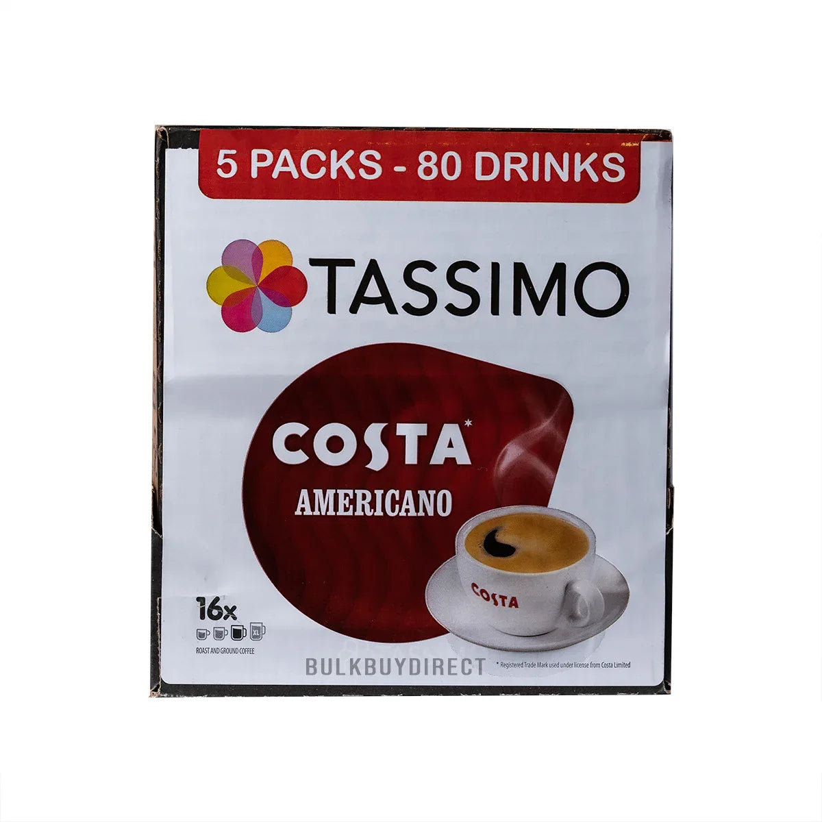 Costa Tassimo Americano Coffee Pods - 80 Servings - Bulkbuydirect