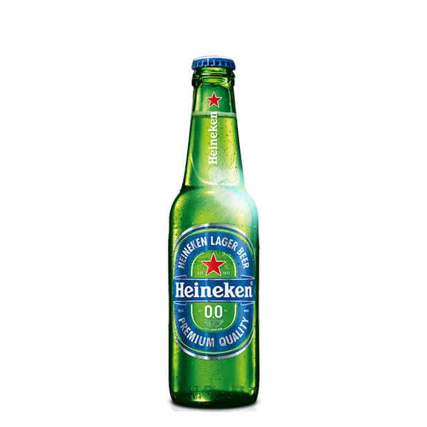 Heineken 0.0 Lager 0.0% - Case of 24 Bottles x 330ml: Crisp Refreshment, Alcohol-Free Convenience