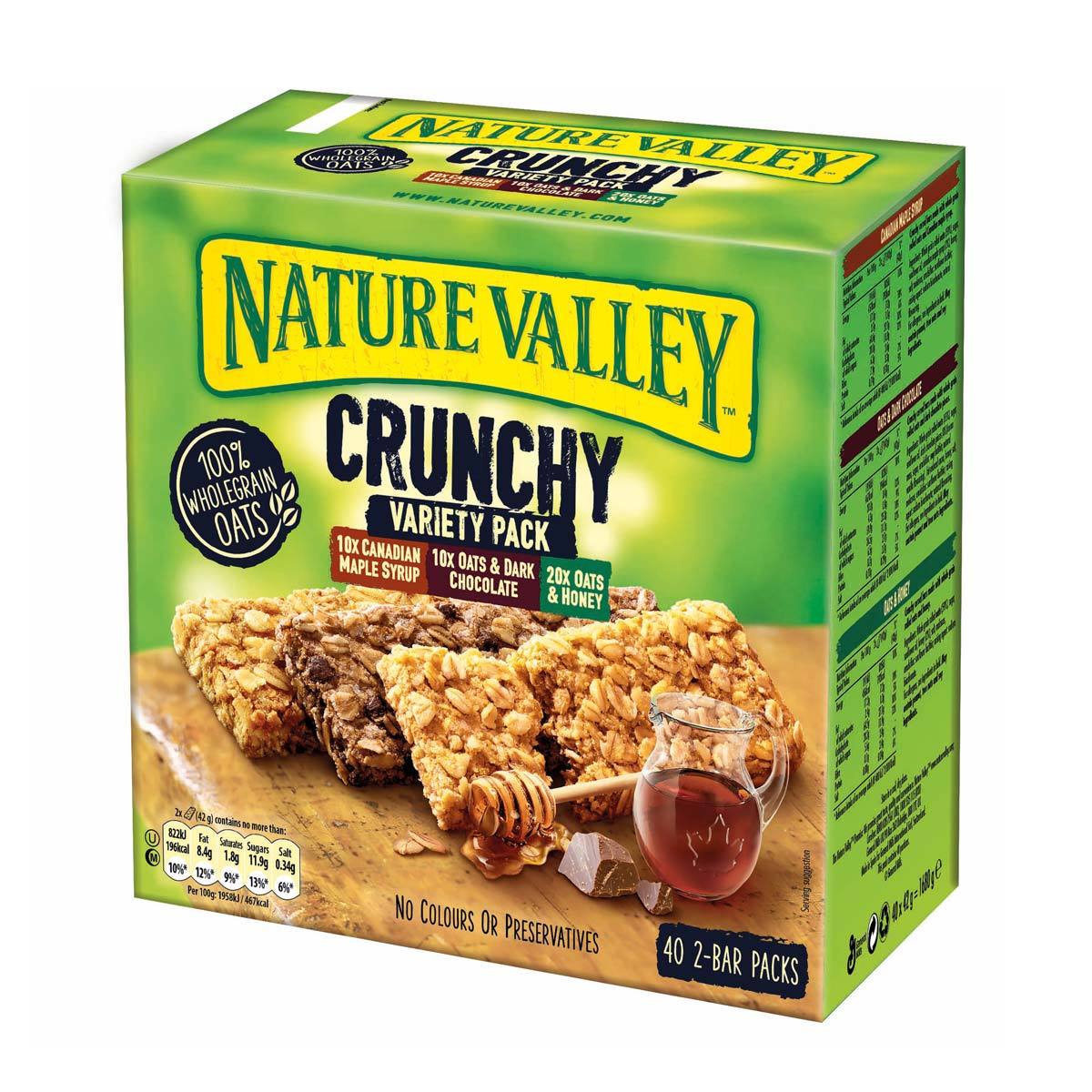 Nature Valley Crunchy Bars Variety Pack of 40 x 42g - Bulkbuydirect