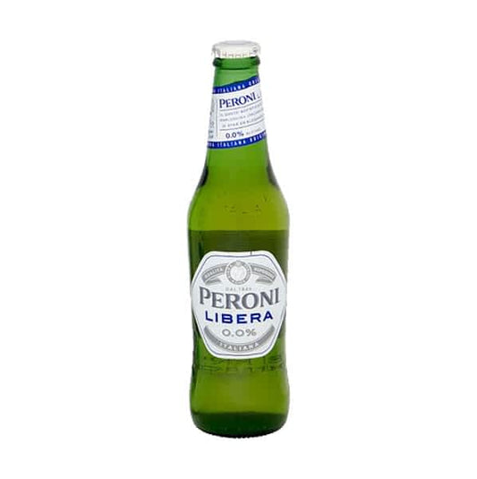 Peroni Libera 0.0% Lager - Case of 24 Bottles (330ml each) for Crisp and Refreshing Non-Alcoholic Enjoyment