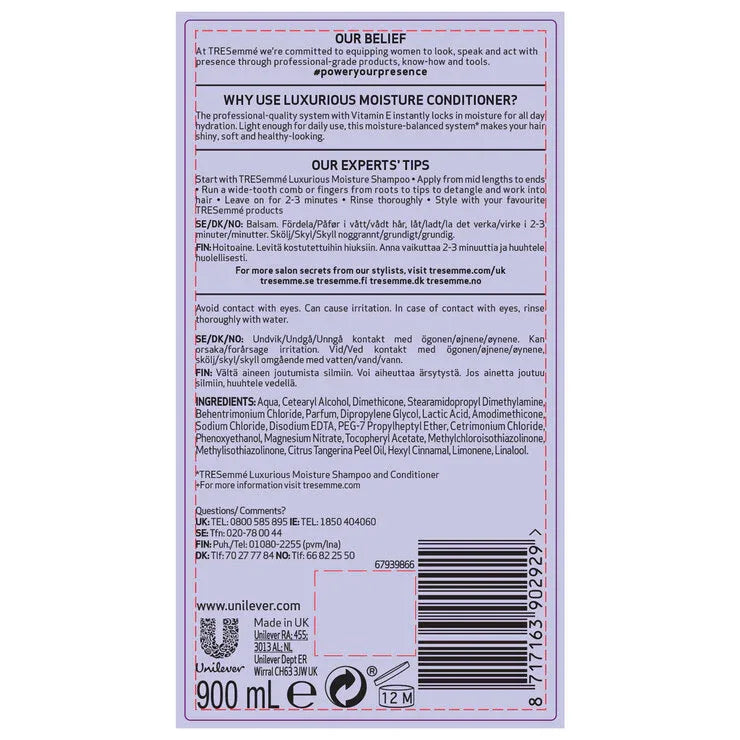 Tresemme Shampoo & Conditioner Bundle - 4x900ml Pack - Bulkbuydirect