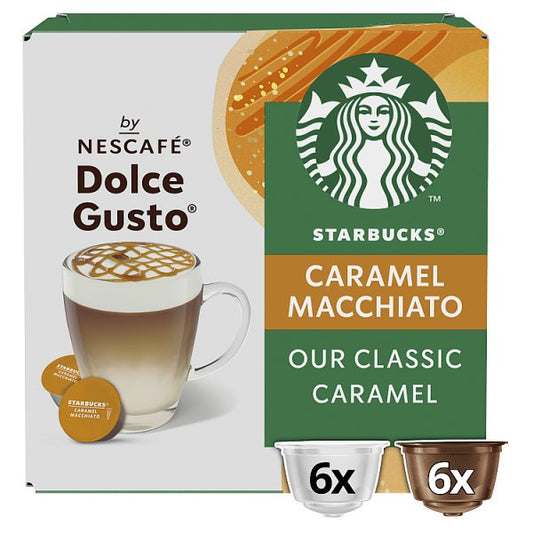 Starbucks Caramel Macchiato by Nescafe Dolce Gusto coffee pods X12 (Pack of 3)