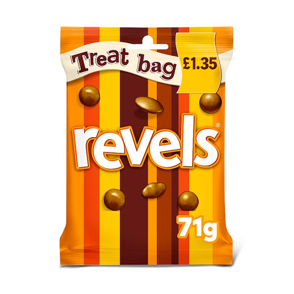 Revels Milk Chocolate with Raisins, Coffee or Orange Treat Bag PMP 71g (Pack of 20)