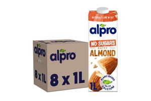 Alpro No Sugars Nutty Almond 1L, Case of 8