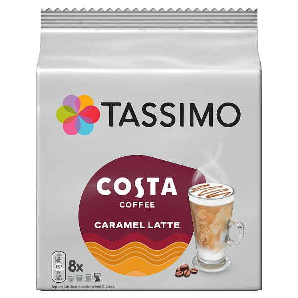 Tassimo Costa Caramel Latte Coffee Pods x8 (Pack of 5)