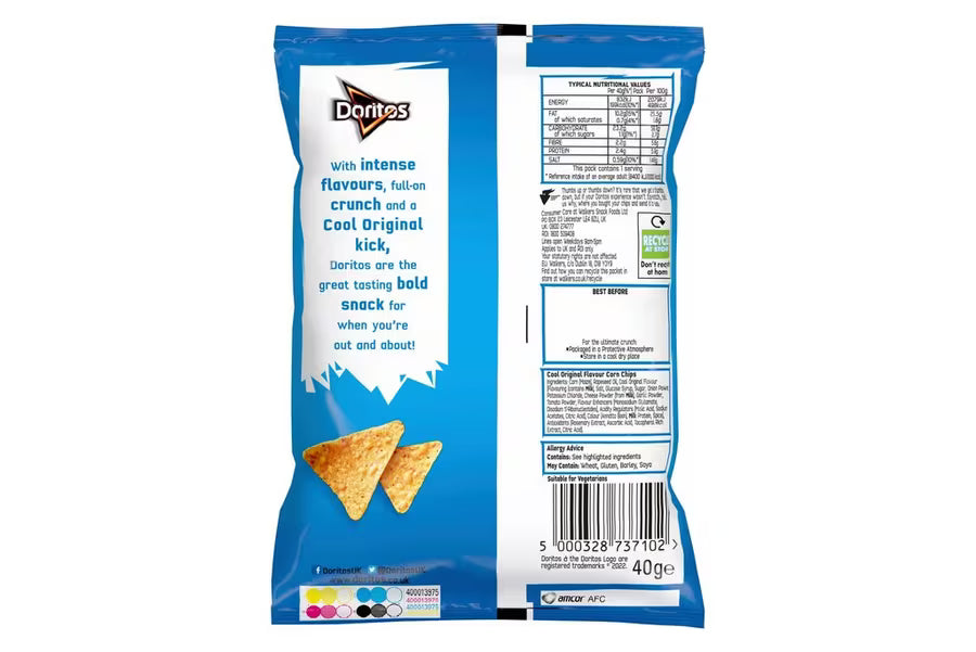Doritos Cool Original Tortilla Chips Crisps (18 x 70g)