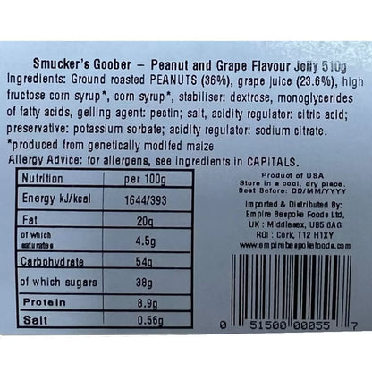 Smucker's Goober Grape Peanut Butter & Jelly, 2 x 510g