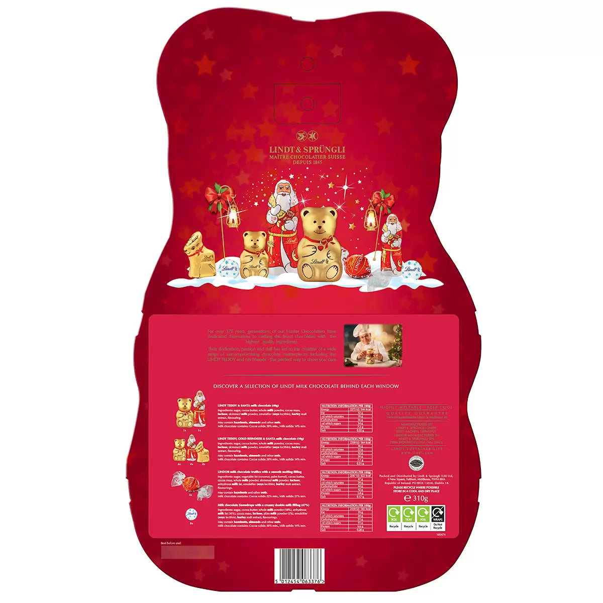 Lindt Teddy Advent Calendar, 310g