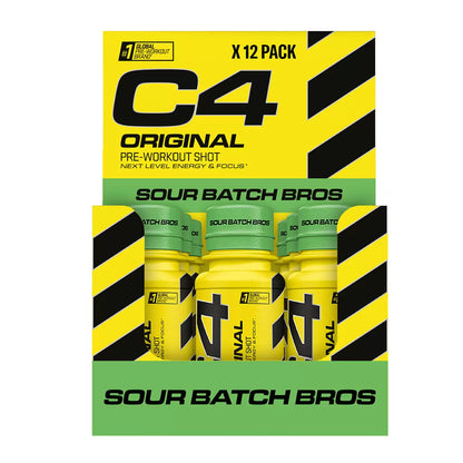 C4 Original Pre-Workout Shots in Sour Batch Bros, 12 x 60ml