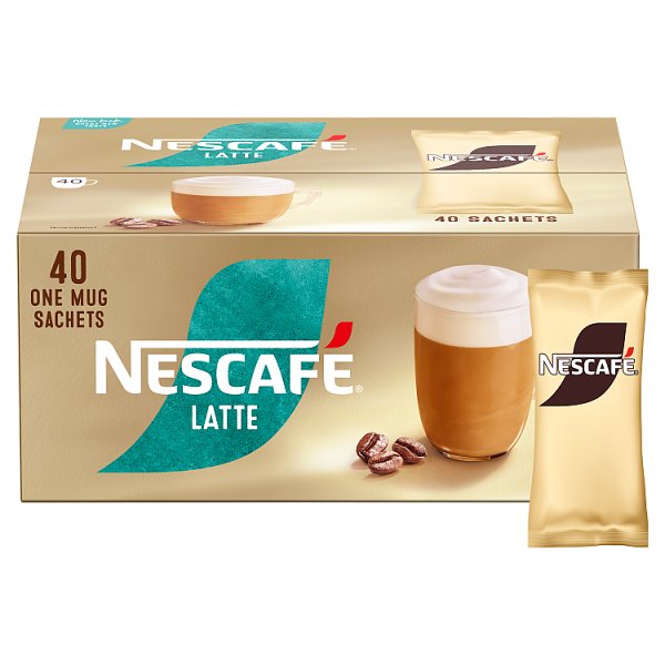 NESCAFE Latte Instant Coffee Sachets - 40 x 18g (Pack of 1)