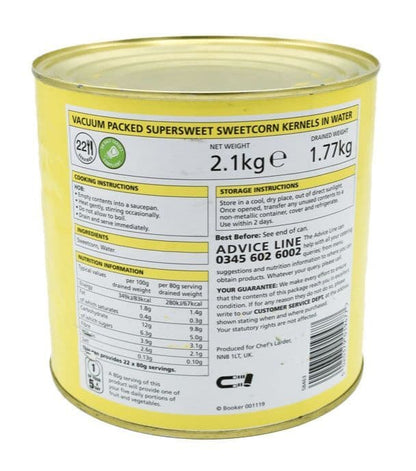 Chef's Larder Sweetcorn in Water 2.1kg (pack of 3)