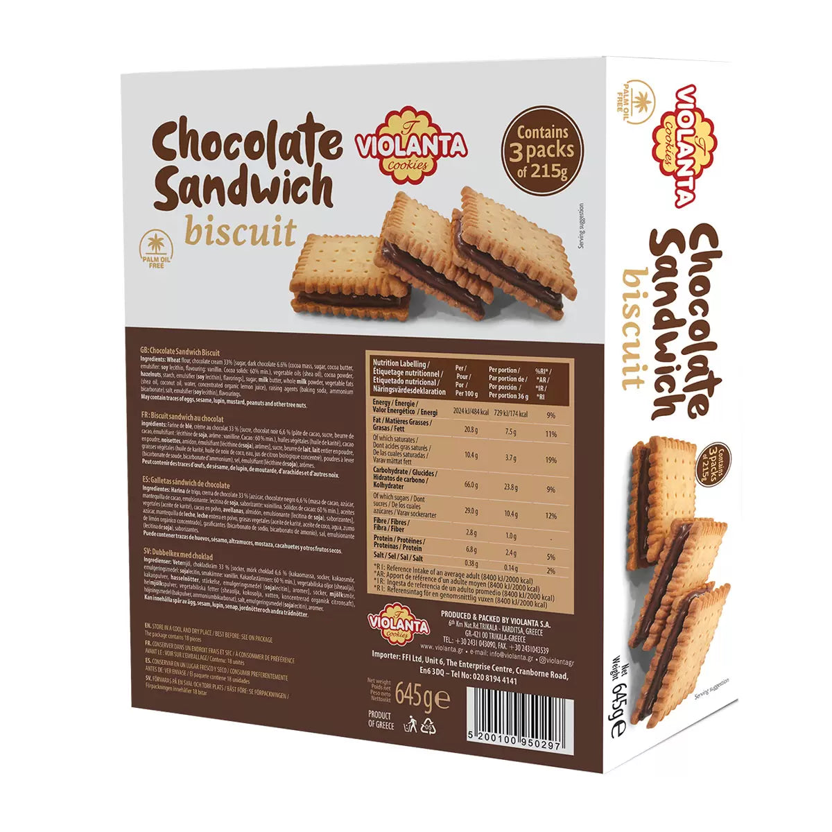 Violanta Chocolate Sandwich Biscuits, 645g