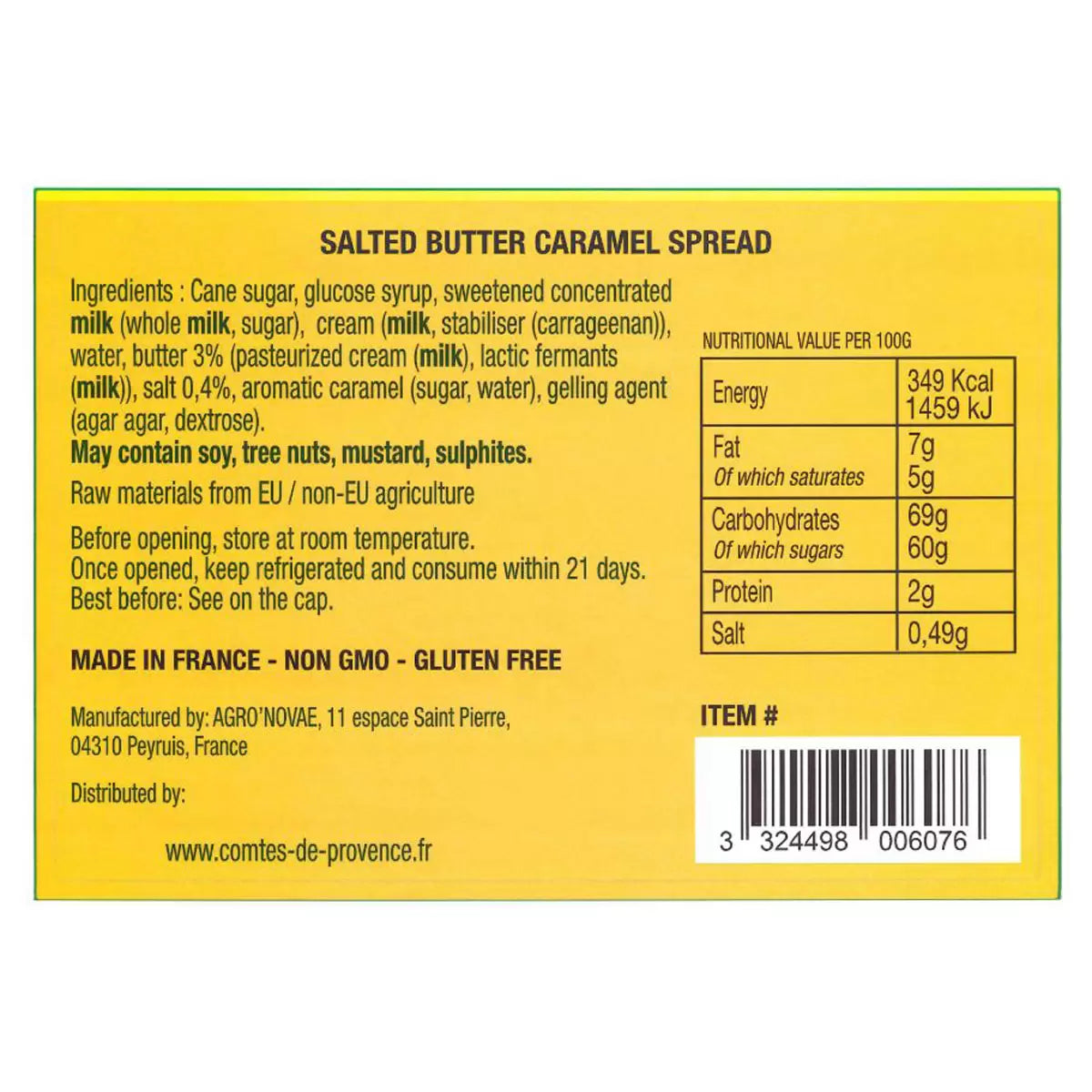 Comtes De Provence Salted Butter Caramel Spread, 750g