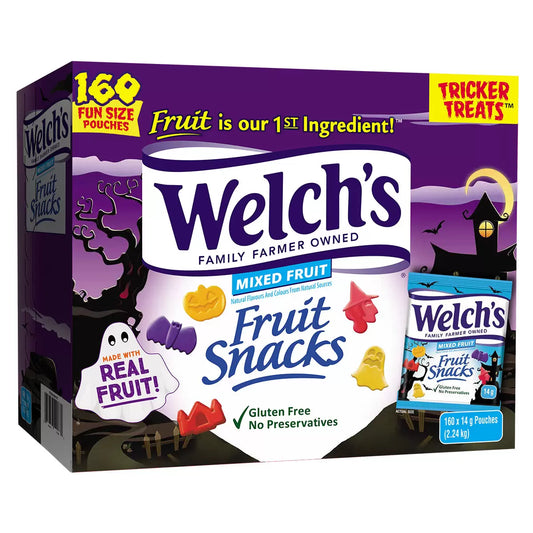 Welch's Fruit Snacks Halloween, 160 Pouches (Pack of 1) - Bulkbuydirect