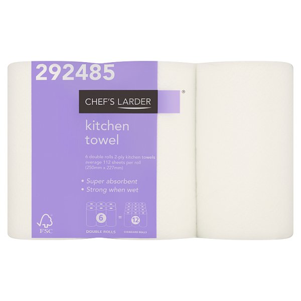 Chef's Larder Kitchen Towel 6 Double Rolls