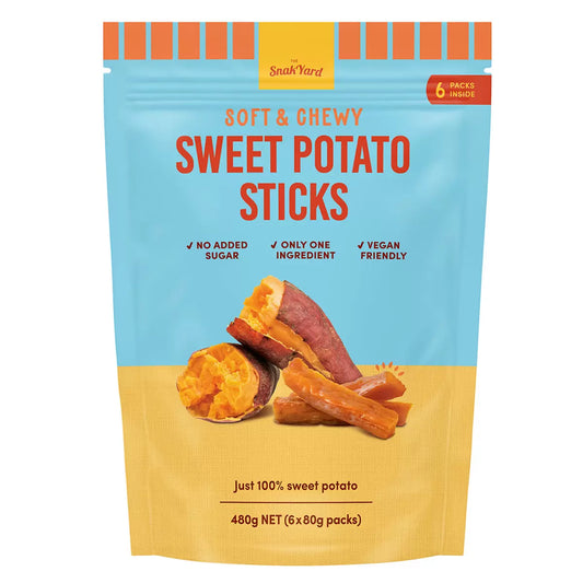 The Snack Yard Soft & Chewy Sweet Potato Sticks, 6 x 80g (Pack of 6) - Bulkbuydirect