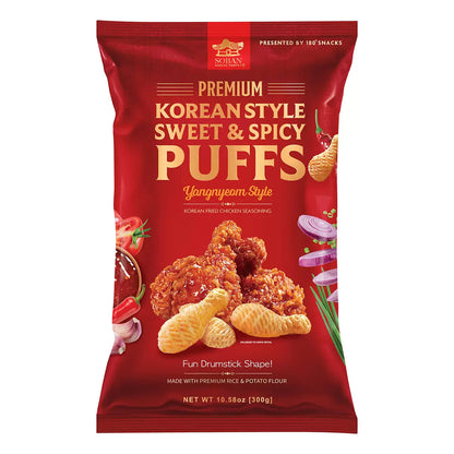 Premium Korean Style Sweet & Spicy Puffs, 300g (Pack of 1) - Bulkbuydirect