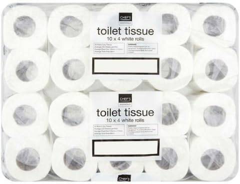Chef's Essentials Toilet Tissue 40 White Rolls - Bulkbuydirect