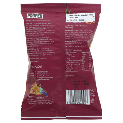Proper Barbecue Lentil Chips 50g (15 x 50g)