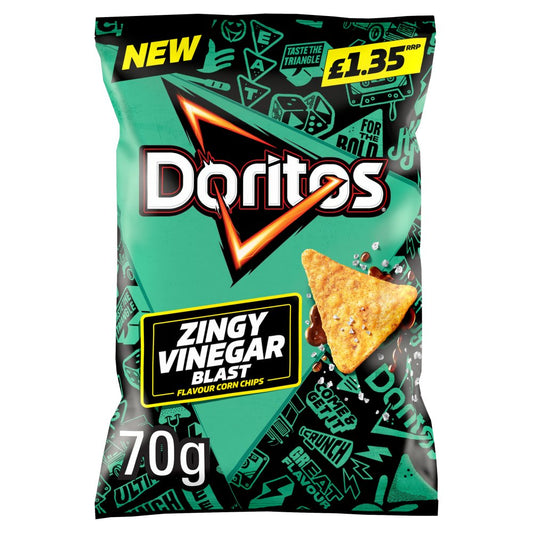 Doritos Salt & Vinegar Tortilla Chips Crisps (18 x 70g)