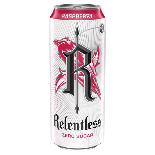 Relentless Raspberry Zero Energy Drink 12 x 500ml PM£1