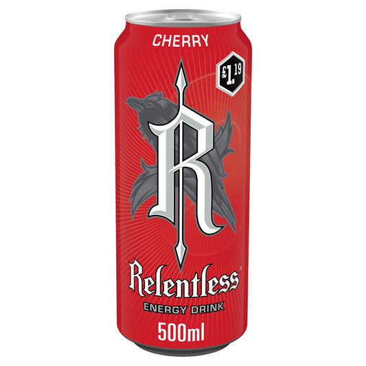 Relentless Cherry Energy Drink 12 x 500ml (Pack of 12)