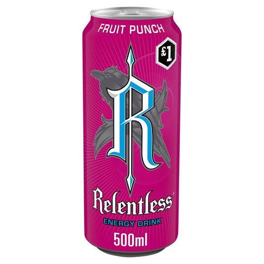 Relentless Fruit Punch Energy Drink 12 x 500ml PM£1 - Bulkbuydirect