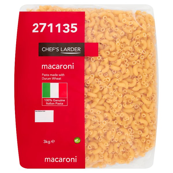 Chef's Larder Macaroni 3kg (Pack of 4)