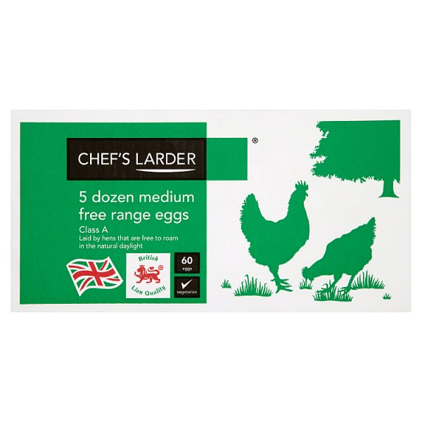 Chef's Larder 5 Dozen Medium Free Range Eggs (Pack of 1)