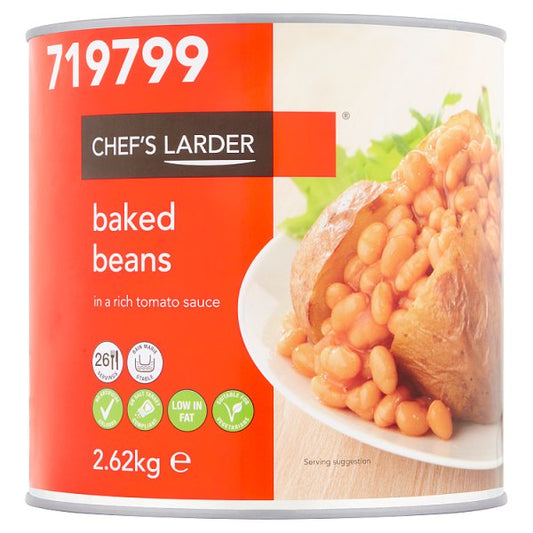 Chef's Larder Baked Beans in a Rich Tomato Sauce 2.62kg (pack of 6)