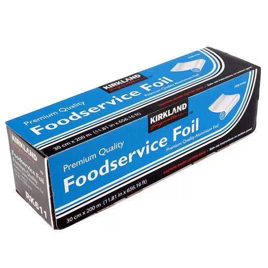 Kirkland Signature Premium Quality Foodservice Aluminium Foil, 30cm x 200m (Pack of 1) - Bulkbuydirect