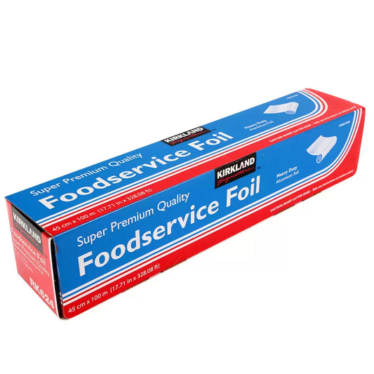 Kirkland Signature Foodservice Aluminium Foil Heavy Duty Super Premium Quality 45cm x 100m (Pack of 1) - Bulkbuydirect