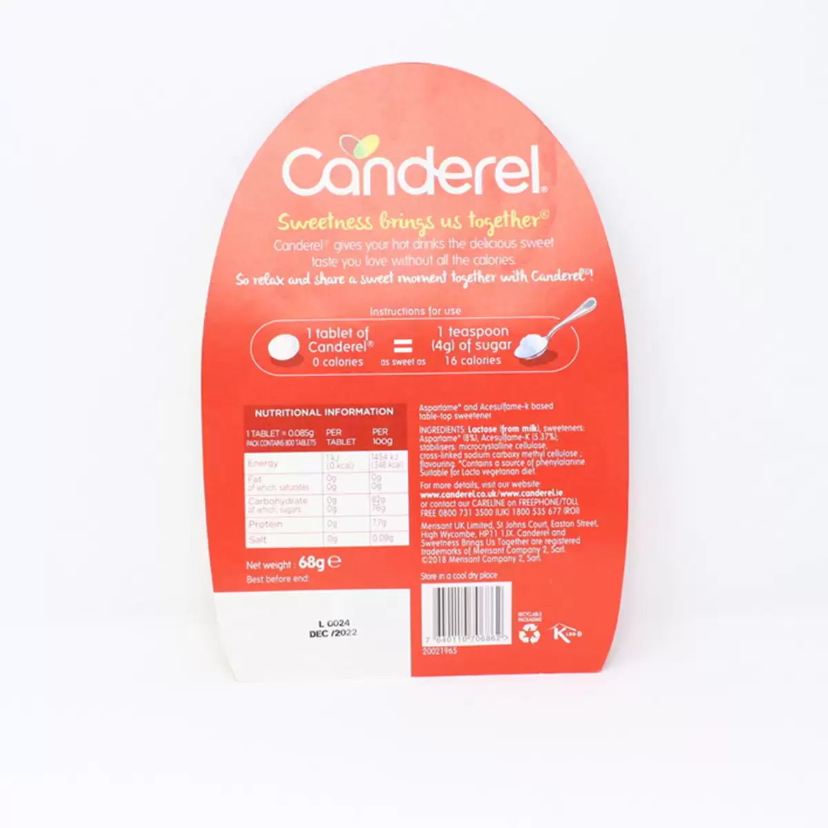 Canderel Low Calorie Sweetener, 2 x 400 Tablets