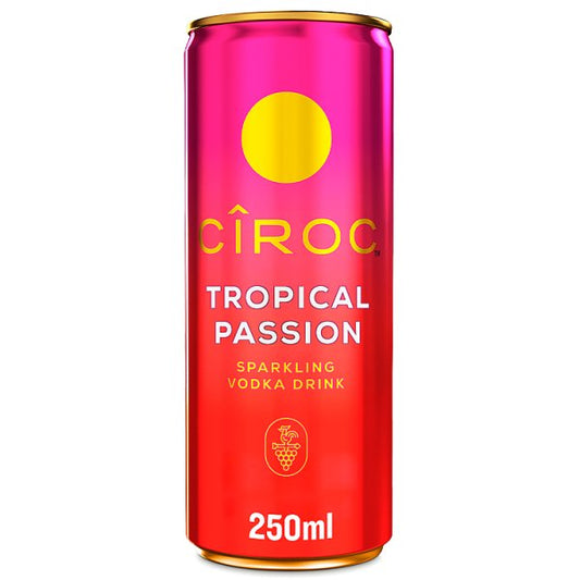 Ciroc Tropical Passion Sparkling Vodka Drink 5% vol 12x250ml Can (Pack of 12)