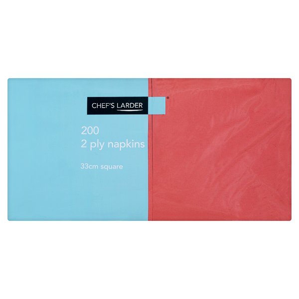 Chef's Larder 200 Red 2 Ply Napkins 33cm Square (Pack of 1)