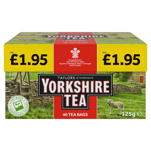 Yorkshire Tea 40 Tea Bags 125g (Pack of 5)