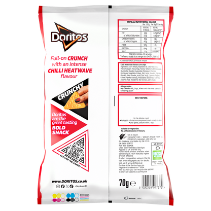 Doritos Chilli Heatwave Tortilla Chips Sharing Bag Crisps (18 x 70g)