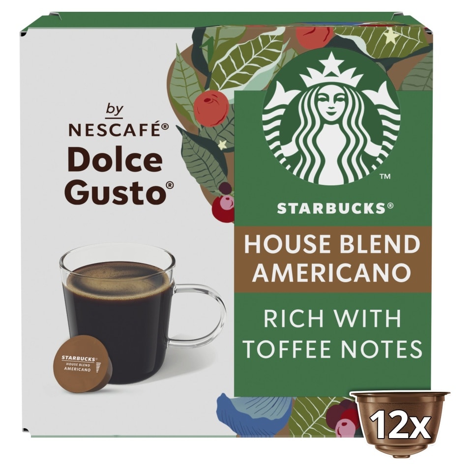 Starbucks Americano House Blend by Nescafe Dolce Gusto coffee pods X12 (Pack of 3)