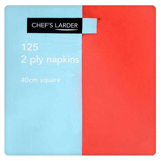 Chef's Larder 125 2 Ply Red Napkins 40cm Square (Pack of 1)