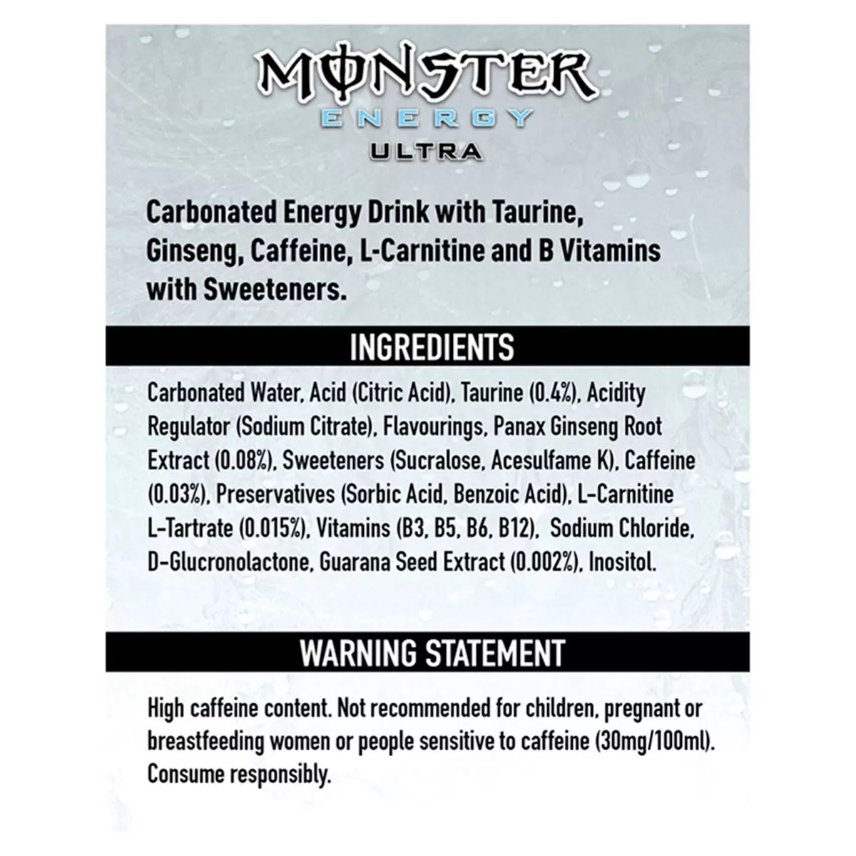 Monster Zero Sugar Energy Ultra, 12 x 500ml