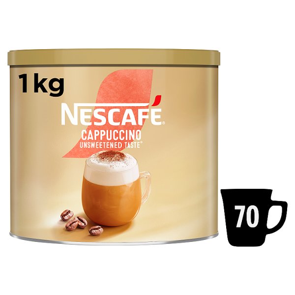 NESCAFE Gold Cappuccino Unsweetened Taste Instant Coffee 1kg Tin (Pack of 1)