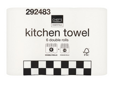 Chef's Essentials 6 Kitchen Towel Rolls