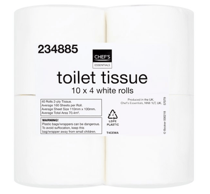 Chef's Essentials Toilet Tissue 40 White Rolls - Bulkbuydirect