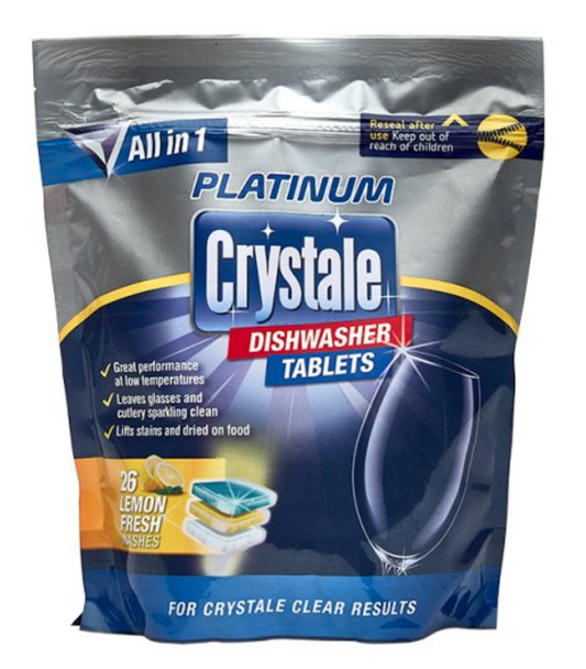Crystale Platinum Dishwasher Tablets Lemon Fresh 26 Washes