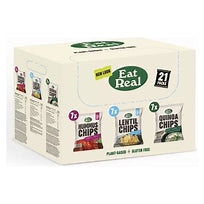 Eat Real Variety Box, 21 Pack (Quinoa, Lentil, Hummus Crisps - Gluten Free & Vegan)