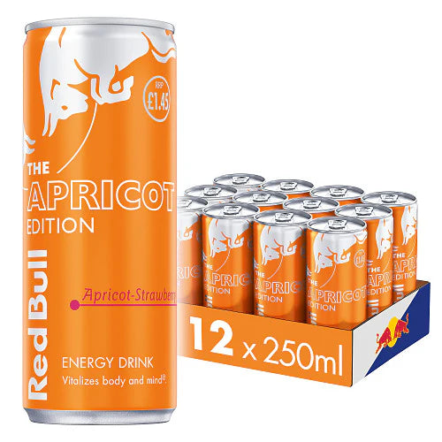 Red Bull Apricot, PMP £1.55, 12 x 250ml