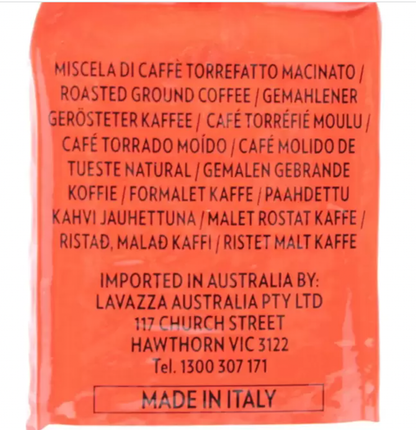 Lavazza Qualità Rossa Ground Coffee, 6 x 500g - Bold and Balanced Espresso Experience