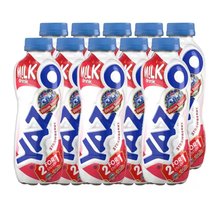 Yazoo Strawberry Milkshake, 10 x 400ml: Savour the Sweetness of Real Strawberries